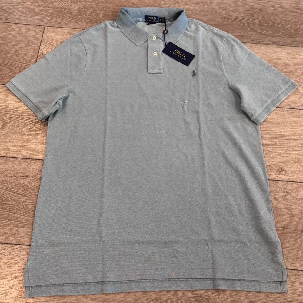 Polo Ralph Lauren Polo Shirt Mens XL Blue Classic Fit Indigo Cotton New Preppy